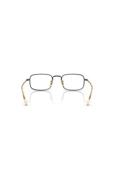 Oliver Peoples 49mm Rectangle Optical Glasses In Gold