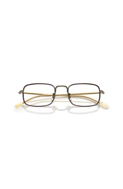 Oliver Peoples 49mm Rectangle Optical Glasses In Gold