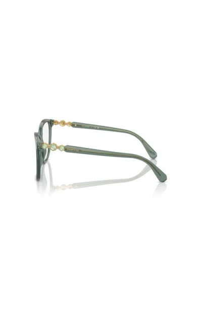 Swarovski 52mm Square Optical Glasses In Green