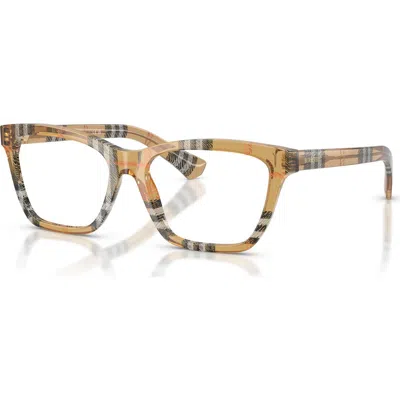 Burberry 54mm Rectangle Optical Glasses In Brown