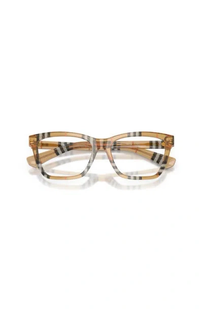 Burberry 54mm Rectangle Optical Glasses In Brown