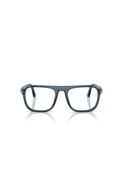 Persol 53mm Square Optical Glasses In Blue
