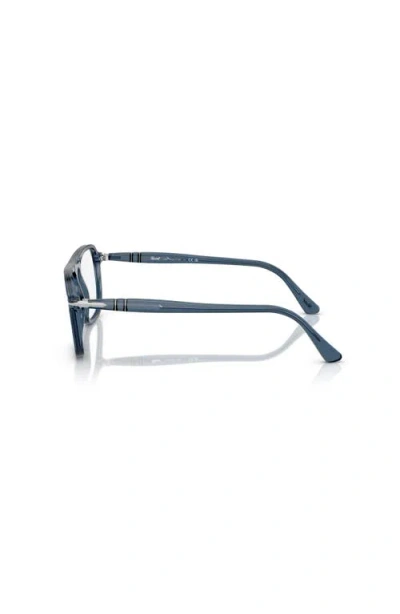 Persol 53mm Square Optical Glasses In Blue