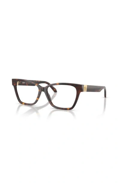 Versace 55mm Cat Eye Optical Glasses In Brown