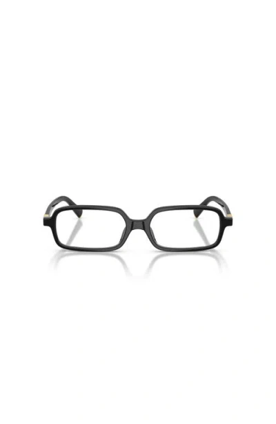 Miu Miu 53mm Rectangle Optical Glasses In Black