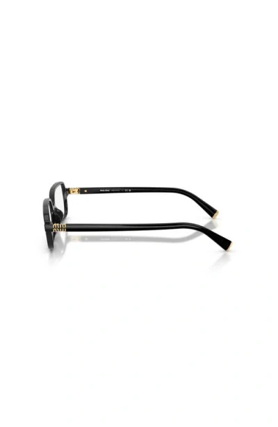 Miu Miu 53mm Rectangle Optical Glasses In Black