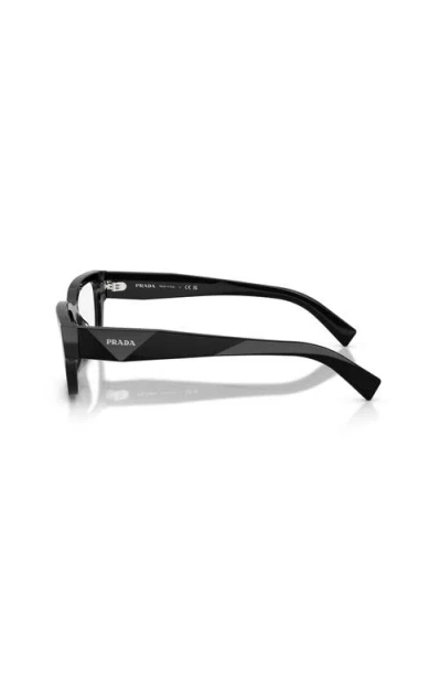 Prada 54mm Rectangle Optical Glasses In Black