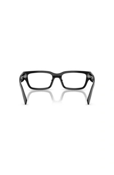 Prada 54mm Rectangle Optical Glasses In Black