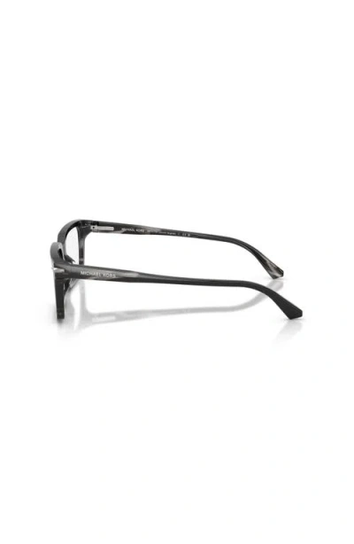 Michael Kors 56mm Rectangle Optical Glasses In Black