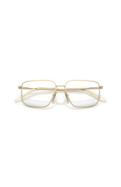 Prada 53mm Rectangle Optical Glasses In Gold