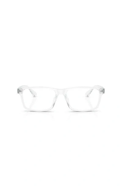 Armani Exchange 56mm Rectangle Optical Glasses In White