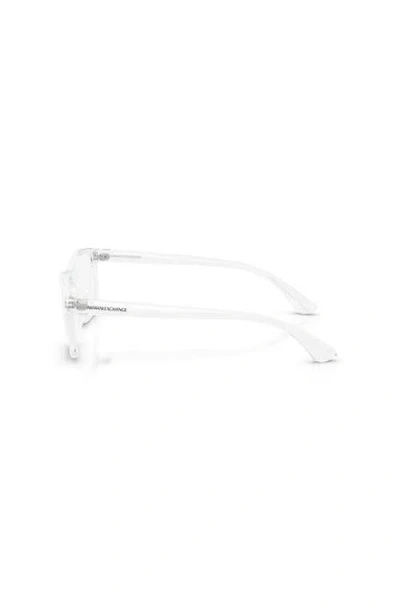 Armani Exchange 56mm Rectangle Optical Glasses In White