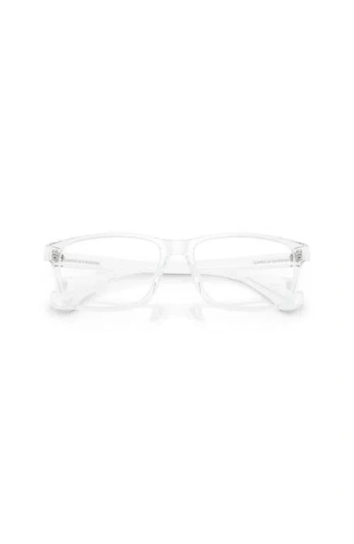 Armani Exchange 56mm Rectangle Optical Glasses In White