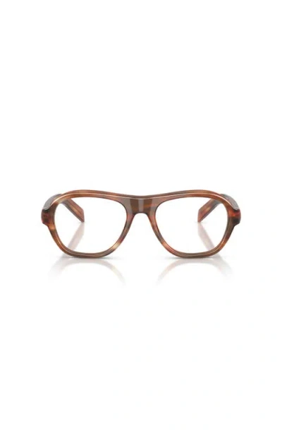 Prada 54mm Rectangle Optical Glasses In Multi