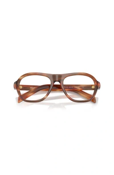 Prada 54mm Rectangle Optical Glasses In Multi