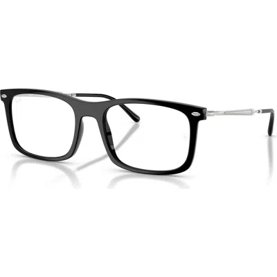 Ray Ban Ray-ban 54mm Rectangle Optical Glasses In Black