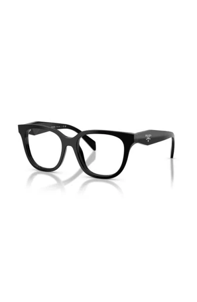 Prada 51mm Butterfly Optical Glasses In Black