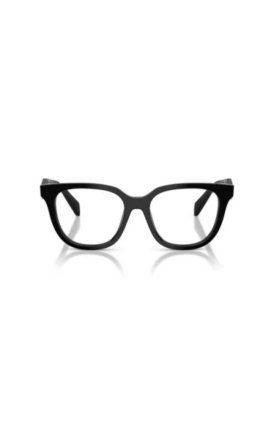 Prada 51mm Butterfly Optical Glasses In Black