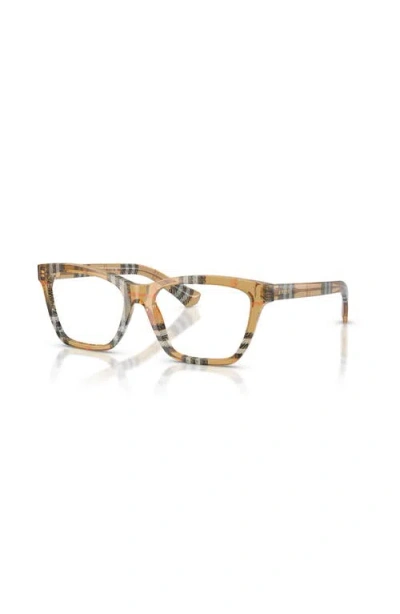 Burberry 52mm Rectangle Optical Glasses In Brown