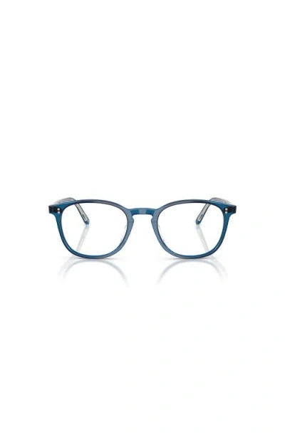 Oliver Peoples 52mm Square Optical Glasses In Blue