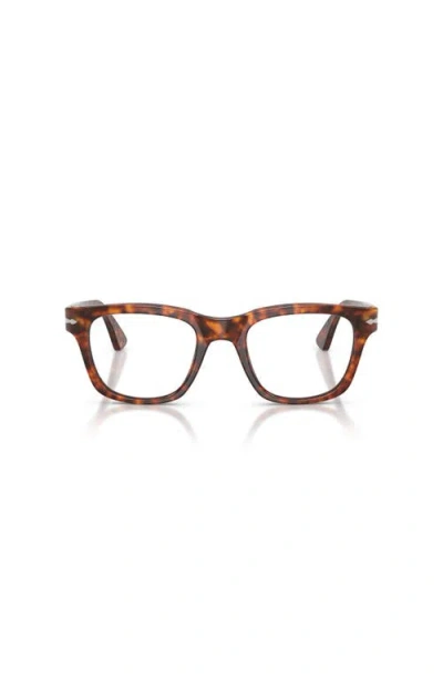 Persol 51mm Square Optical Glasses In Brown
