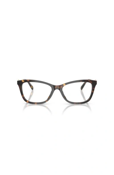 Tory Burch 53mm Square Optical Glasses In Brown