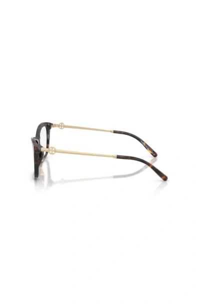Tory Burch 53mm Square Optical Glasses In Brown