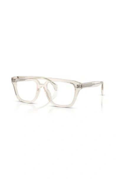 Moncler 53mm Rectangle Optical Glasses In Brown
