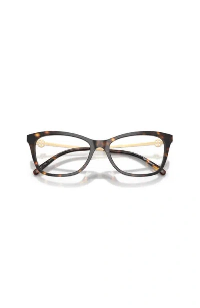 Tory Burch 53mm Square Optical Glasses In Brown