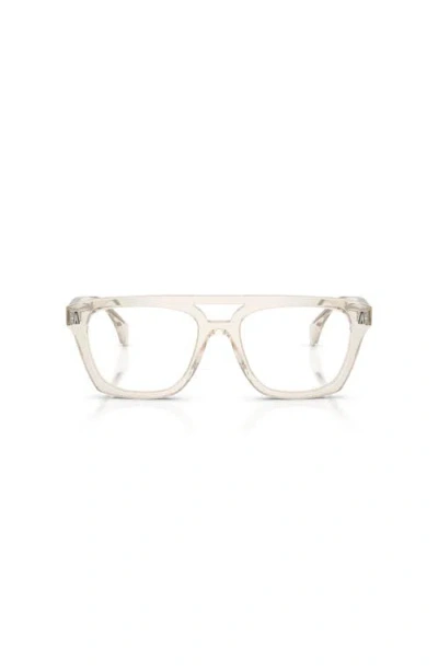 Moncler 53mm Rectangle Optical Glasses In Brown