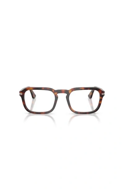Persol 52mm Square Optical Glasses In Brown