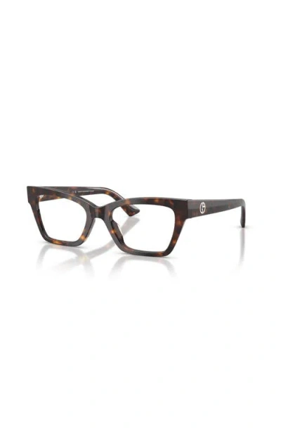 Giorgio Armani 51mm Cat Eye Optical Glasses In Brown