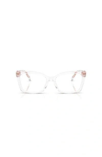 Michael Kors 53mm Rectangle Optical Glasses In Brown