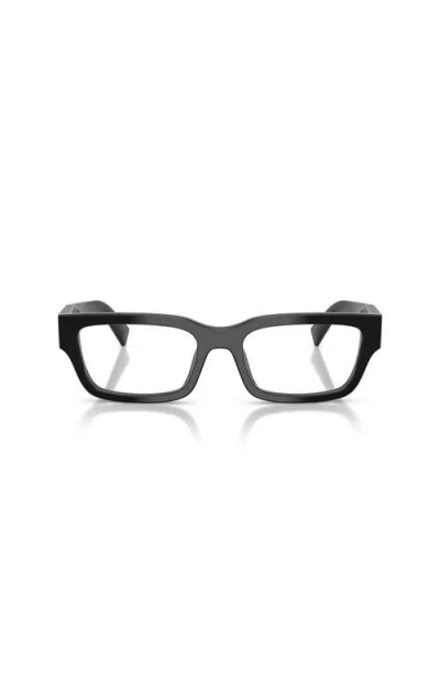 Prada 55mm Rectangle Optical Glasses In Blue