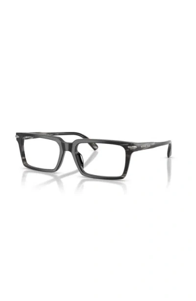 Michael Kors 56mm Rectangle Optical Glasses In Brown