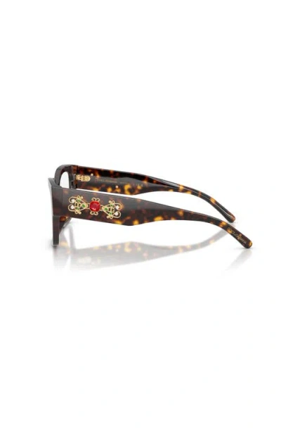 Dolce & Gabbana Dolce&gabbana 51mm Butterfly Optical Glasses In Brown