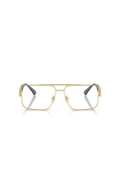 Versace 58mm Rectangle Optical Glasses In Brown