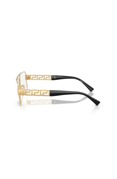 Versace 58mm Rectangle Optical Glasses In Brown