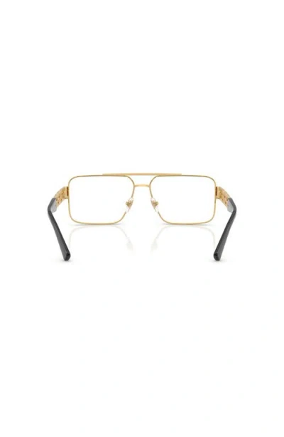 Versace 58mm Rectangle Optical Glasses In Brown