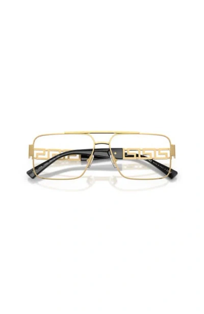 Versace 58mm Rectangle Optical Glasses In Brown