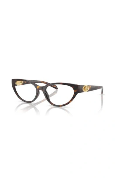 Versace 52mm Cat Eye Optical Glasses In Brown