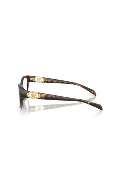 Versace 52mm Cat Eye Optical Glasses In Brown