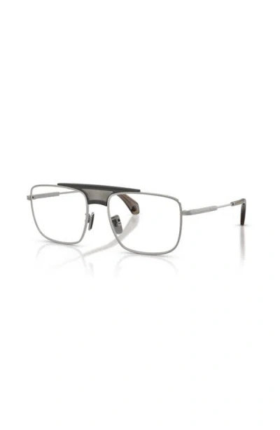 Moncler 56mm Rectangle Optical Glasses In Brown