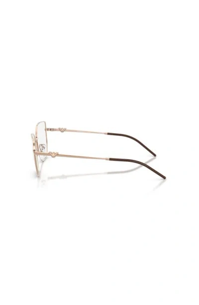 Emporio Armani 53mm Irregular Optical Glasses In Brown
