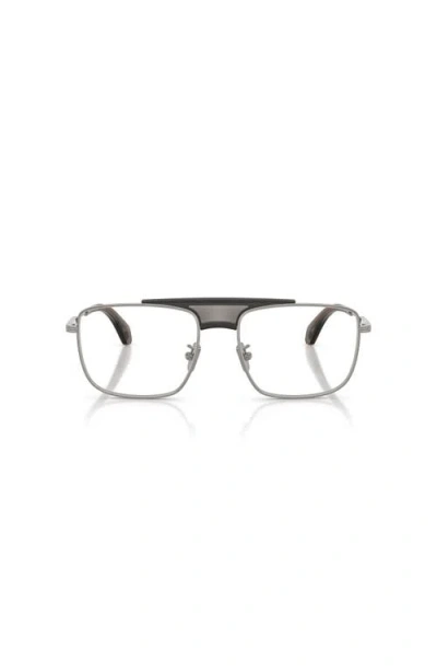 Moncler 56mm Rectangle Optical Glasses In Brown