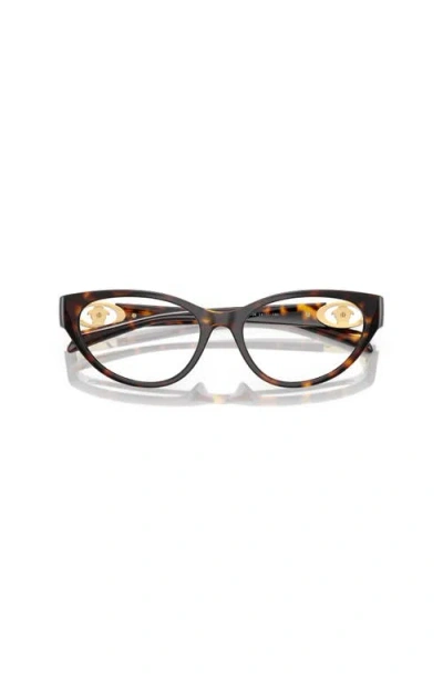 Versace 52mm Cat Eye Optical Glasses In Brown