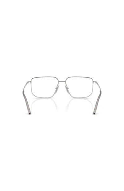 Prada 53mm Rectangle Optical Glasses In Silver