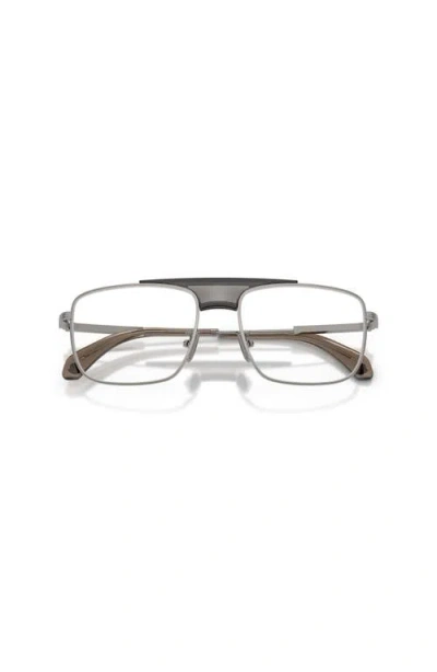 Moncler 56mm Rectangle Optical Glasses In Brown
