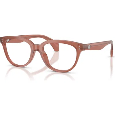 Moncler 52mm Rectangle Optical Glasses In Brown