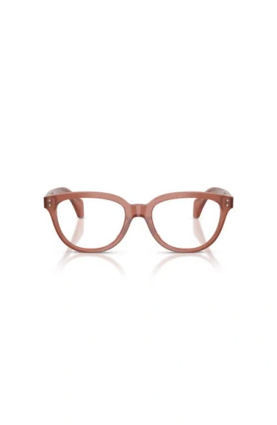 Moncler 52mm Rectangle Optical Glasses In Brown